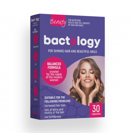 Bactology Beauty Skin & Nails Активна формула за здрава и блестяща коса и нокти х30 капсули