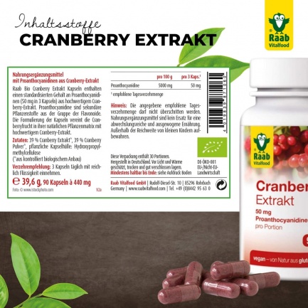 Био ЧЕРВЕНА БОРОВИНКА / CRANBERRY – Raab Vitalfood (90 капс)