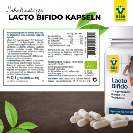 Био Лакто + Бифидо ПРОБИОТИК – Raab Vitalfood (90 капс)