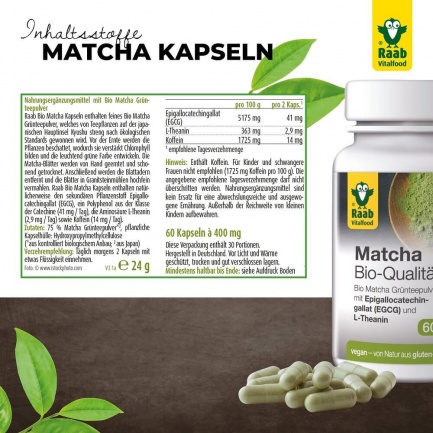 Био МАТЧА Зелен чай / MATCHA Green Tea – Raab Vitalfood (60 капс)