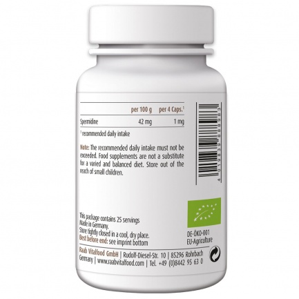 Био ПШЕНИЧЕН ЗАРОДИШ – СПЕРMИДИН – Raab Vitalfood (100 капс)