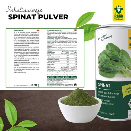 Био СПАНАК / SPINACH – Raab Vitalfood (210 гр)