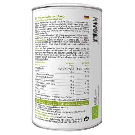 Био ЗЕЛЕНИ СУПЕРХРАНИ за Протеиново Смути – Raab Vitalfood (180 гр)