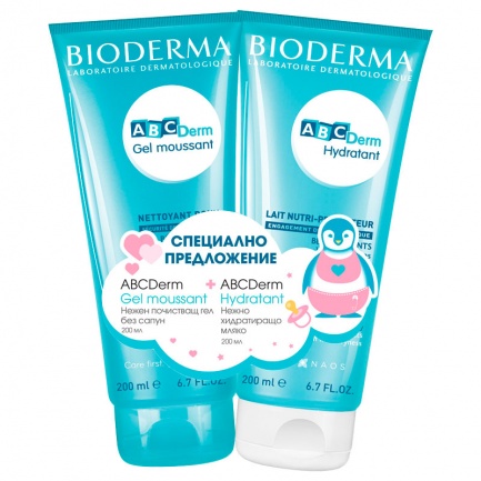 Bioderma ABCDerm Измивен гел + Колд крем за лице и тяло