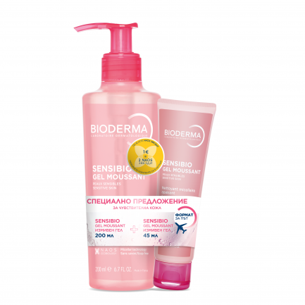 Bioderma Sensibio Промо Измиващ гел х200 мл + Измиващ гел х45 мл