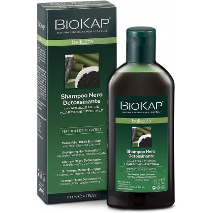 BioKap Шампоан с черна глина и активен въглен 200 ml