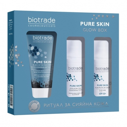 biotrade Pure Skin Glow Box Детокс гел 20 ml + Eксфолиращ тоник 20 ml + Дневен крем SPF50 20 ml