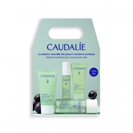 Caudalie Vinopure Серум 10 ml + Почистващ Гел 30 ml + Почистващ Тоник 50 ml + Хидратиращ Флуид 15 ml