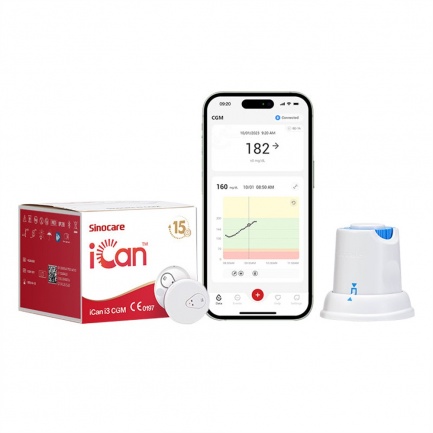 CGM Sinocare ICan 3 система за непрекъснато наблюдение на глюкозата – 1 брой x 15 дни