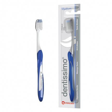Dentissimo Четка за зъби Antiplaque Action Medium Синя