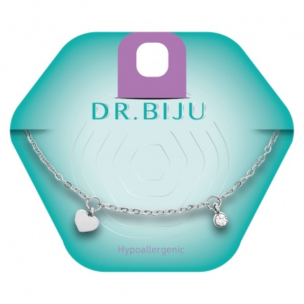 Dr. Biju Хипоалергенна гривна DBHE60B020 – HEART 6 mm WHITE BRONZE