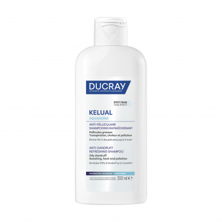 Ducray Kelual Squanorm Шампоан с охлаждащ ефект против мазен пърхот 200 ml