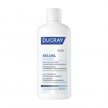 Ducray Kelual Squanorm Шампоан с охлаждащ ефект против мазен пърхот 400 ml