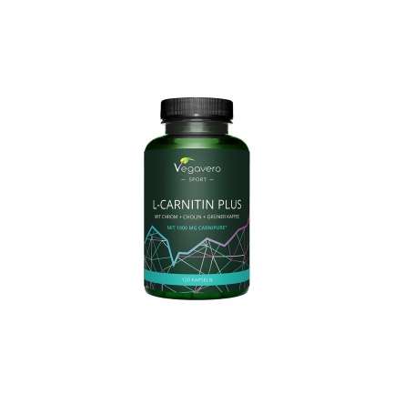 Енергия и контрол на теглото - Л-Карнитин + Хром, холин и зелено кафе, 120 капсули