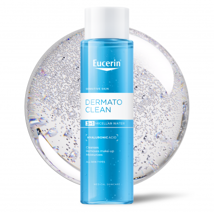 Eucerin® DERMATOCLEAN Мицеларна вода 3 в 1 за всеки тип кожа с хиалурон 200 ml