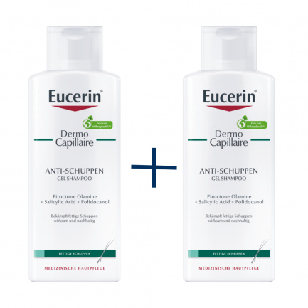 Eucerin ДУО Dermo Capilliare Гел-Шампоан против пърхот за мазен скалп 250 ml 1+1