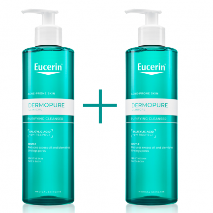 Eucerin DUO Pack DERMOPURE Clinical Измиващ гел 400 ml х2 броя