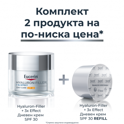 Eucerin Hyaluron-Filler Дневен крем SPF30 50 ml + Пълнител 50 ml