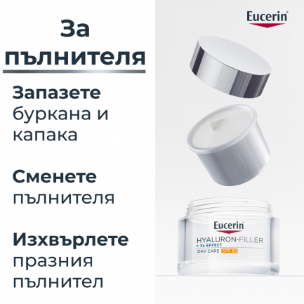 Eucerin Hyaluron-Filler Дневен крем SPF30 50 ml + Пълнител 50 ml