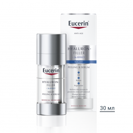 Eucerin Hyaluron-Filler Нощен пилинг и серум 30 ml