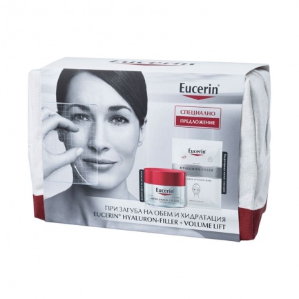 Eucerin Hyaluron-Filler+ Volume Lift Дневен крем за суха кожа + Хидратираща маска с хиалурон