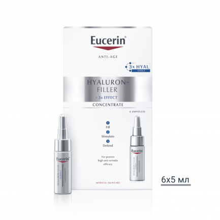 Eucerin Hyaluron-Filler Запълващ бръчките концентрат 5 ml x6дози