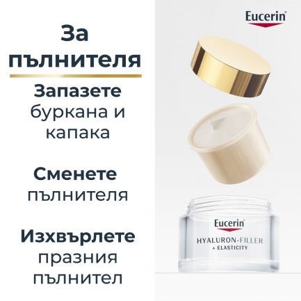 Eucerin Hyaluron-Filler+Elasticity SPF30 Дневен крем 50 ml + Пълнител 50 ml