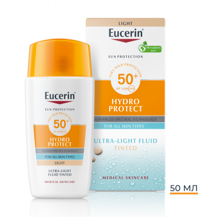 Eucerin Hydro Protect SPF50+ Слънцезащитен ултралек флуид за лице - Светъл 50 ml
