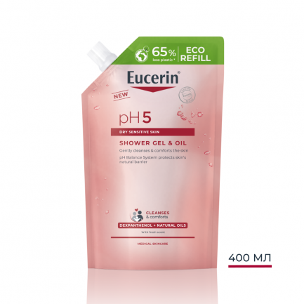 Eucerin pH5 Душ-гел с нарутални масла 400 ml - Пълнител