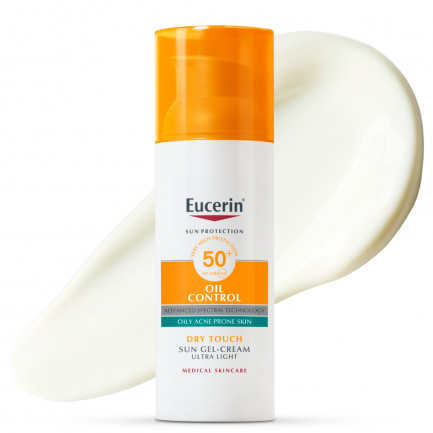 Eucerin Слънцезащитен гел-крем за лице за мазна кожа SPF 50+ 50 ml