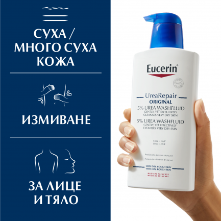 Eucerin UreaRepair ORIGINAL Измиващ флуид с 5% Урея 400 ml