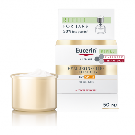 Eucerin®Hyaluron-Filler+Elasticity Дневен крем за всеки тип кожа SPF30 Пълнител 50 ml