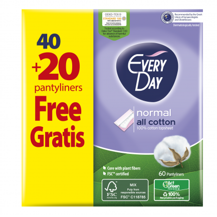 EveryDay All Cotton Ежедневни дамски превръзки 40+20 броя