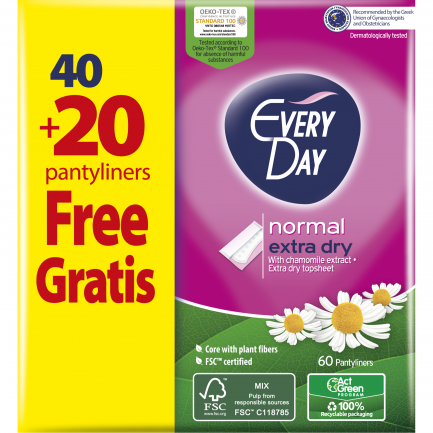 EveryDay Extra Dry Ежедневни дамски превръзки 40+20 броя