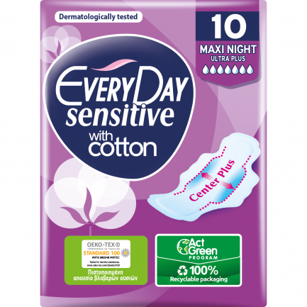 EveryDay Sensitive Maxi Night Дамски превръзки x10 броя