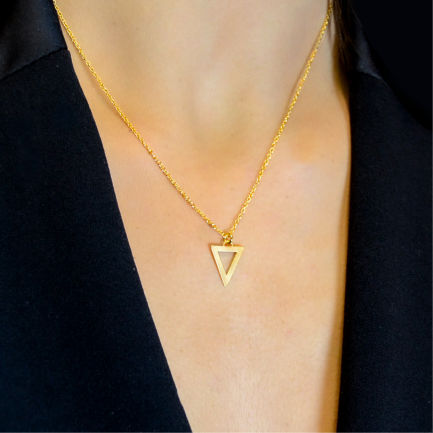 FARMA BIJOUX Чокър с триъгълна висулка 36/42 cm