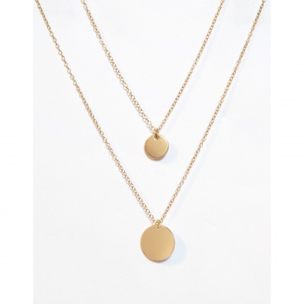 FARMA BIJOUX Колие с двойна плочка Glamour Collection 35/40 cm
