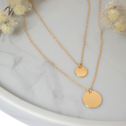 FARMA BIJOUX Колие с двойна плочка Glamour Collection 35/40 cm