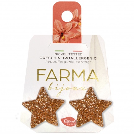 FARMA BIJOUX Обеци блестящи звезди 18 mm
