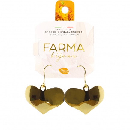 FARMA BIJOUX Обеци висулки сърца 20x25 mm