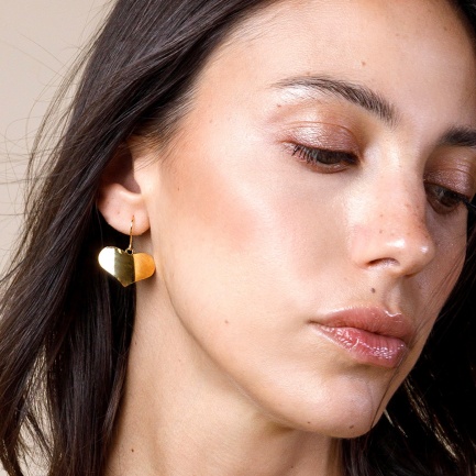 FARMA BIJOUX Обеци висулки сърца 20x25 mm