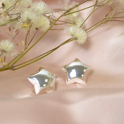 FARMA BIJOUX Обеци заоблени звезди 20 mm