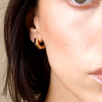 FARMA BIJOUX Обеци златен осмоъгълен обръч 15 mm