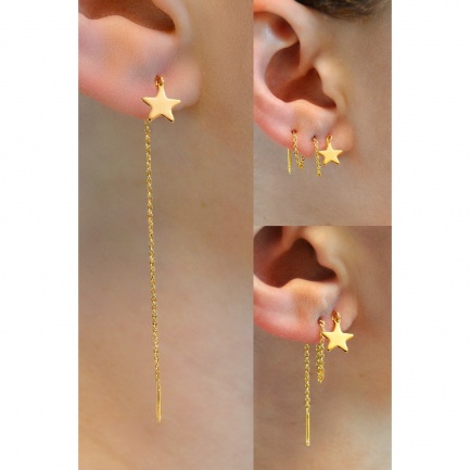FARMA BIJOUX Обеци звезди 80 mm