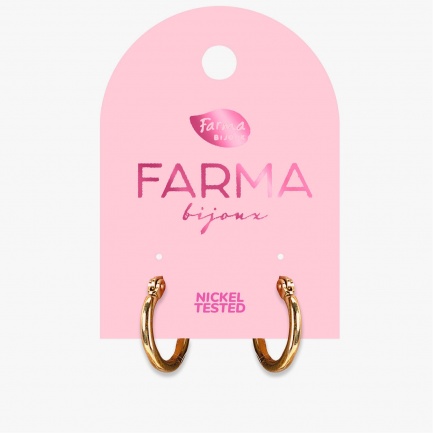 FARMA BIJOUX Обици малки халки 14 mm, 18k златни CG883