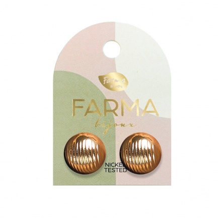 FARMA BIJOUX Обици малки копчета 10 mm, златни G018