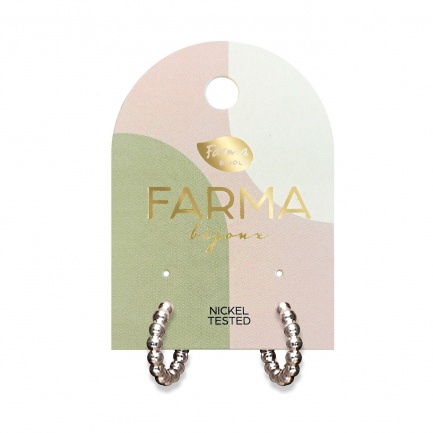 FARMA BIJOUX Обици малки сферични халки 10 mm, сребърни CS02