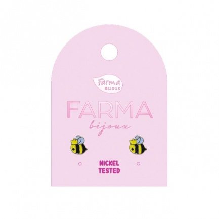 FARMA BIJOUX Обици пчела 7 mm, сребърна PS971