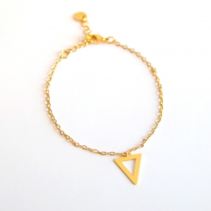 FARMA BIJOUX Златна гривна с триъгълник 16/19 cm