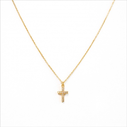 FARMA BIJOUX Златно колие кръст с кристали Glamour Collection 45/48 cm